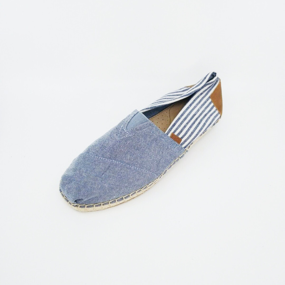 Toms Mens Alpargata Canvas Blue Striped Slip On - Picture 3 of 8